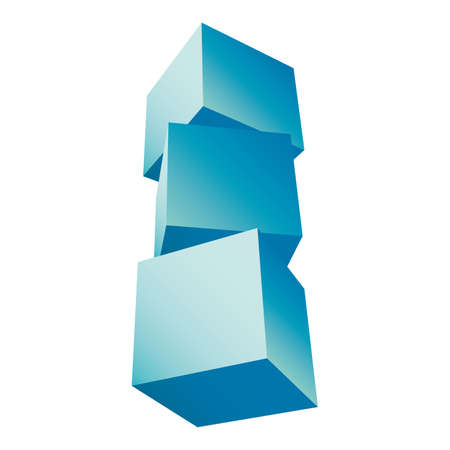 3d composition of cubes illustrationのイラスト素材