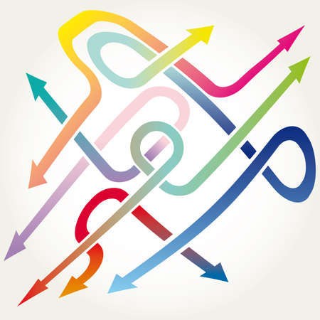 Multicolored dot background  arrows illustrationのイラスト素材
