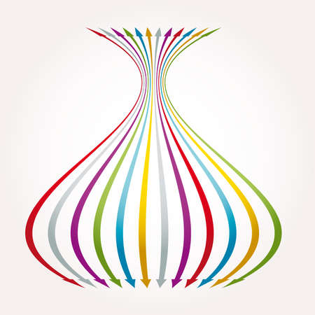 Multicolored dot background arrows illustrationのイラスト素材