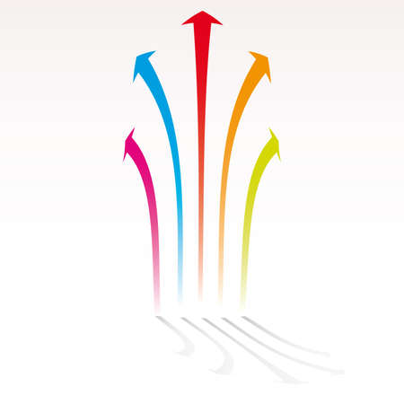 Multicolored dot background  arrows illustrationのイラスト素材