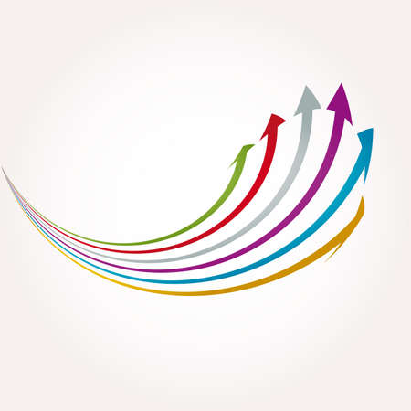 Multicolored dot background  arrows illustrationのイラスト素材