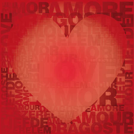 Valentine heart from sweet love wordsのイラスト素材