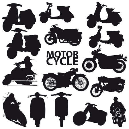 set of motorcycleのイラスト素材