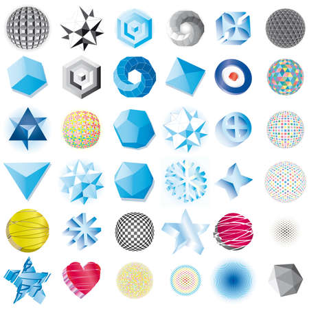 Various abstract icons isolated on a white backgroundのイラスト素材
