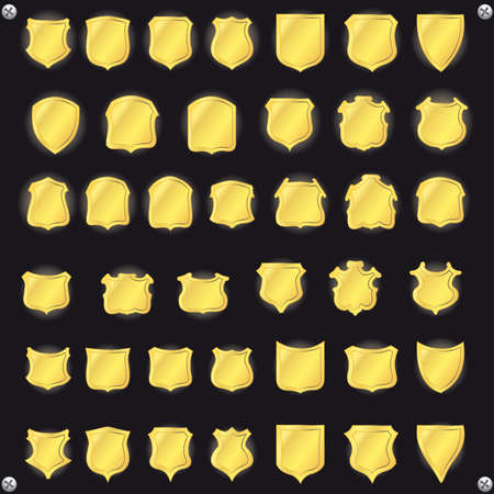 Vector shields for design. Metal collection.のイラスト素材