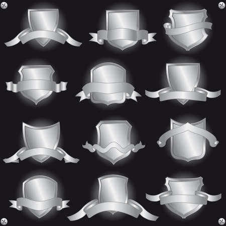 shields and ribbons. のイラスト素材