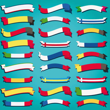 Vector set ribbons flags europeのイラスト素材