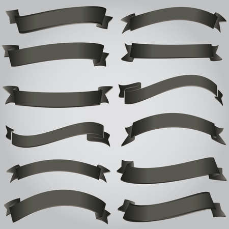 Set of vector ribbons for your text のイラスト素材