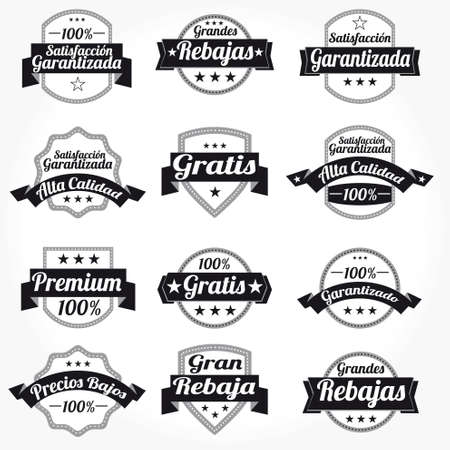 Set spanish vector labels retro sales free...のイラスト素材
