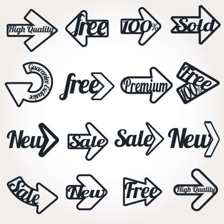 Collection arrows of sale labels, stickers and bannersのイラスト素材