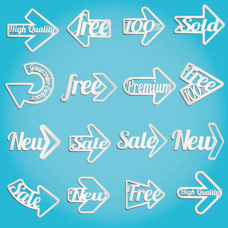 Collection arrows of sale labels, stickers and bannersのイラスト素材