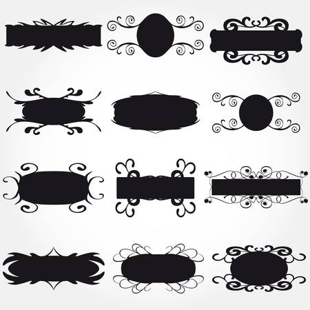Vector Frame Set ornamental vintage decorationのイラスト素材