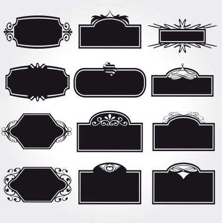 Vector Frame Set ornamental vintage decorationのイラスト素材