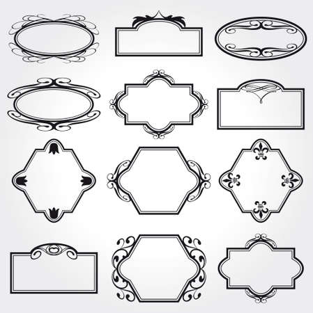 Vector Frame Set ornamental vintage decorationのイラスト素材