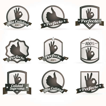 Set of vintage retro premium quality badges and labelsのイラスト素材