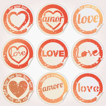 Sticker heart love grungeのイラスト素材