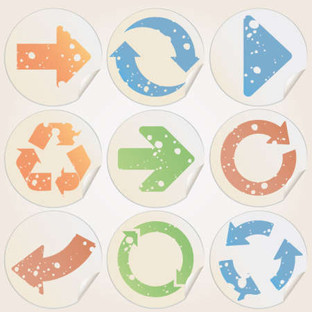 vector arrows grunge setのイラスト素材