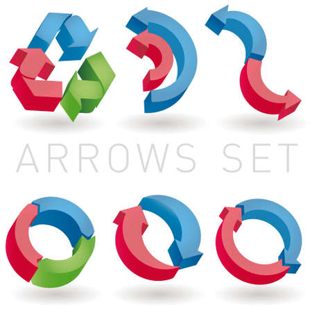 Vector arrows 3D のイラスト素材