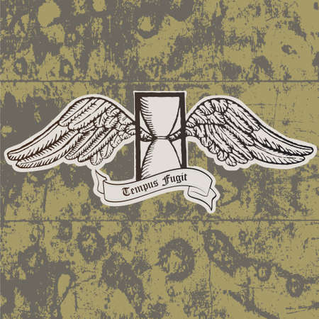 Tempus fugit  Passing time  Tattoo  Symbol  Hourglass のイラスト素材