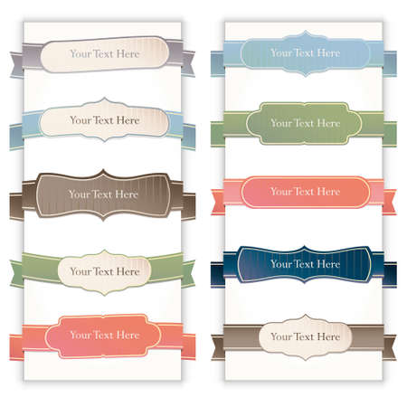 Set of retro ribbons and labels.のイラスト素材