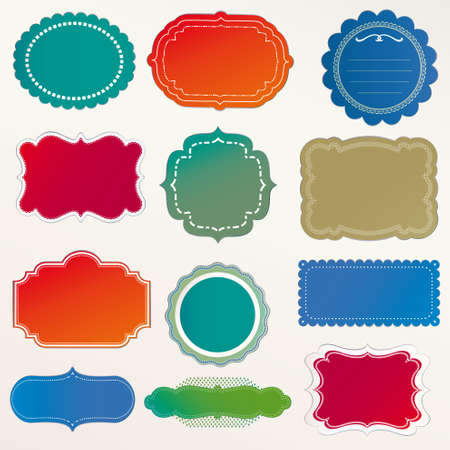 Vector Frame Set ornamental vintage decorationのイラスト素材