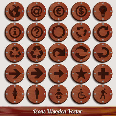 plaques wooden setのイラスト素材