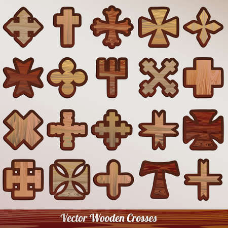 wooden crossedのイラスト素材