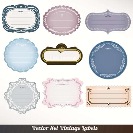 Vector Frame labels Set ornamental vintage decorationのイラスト素材