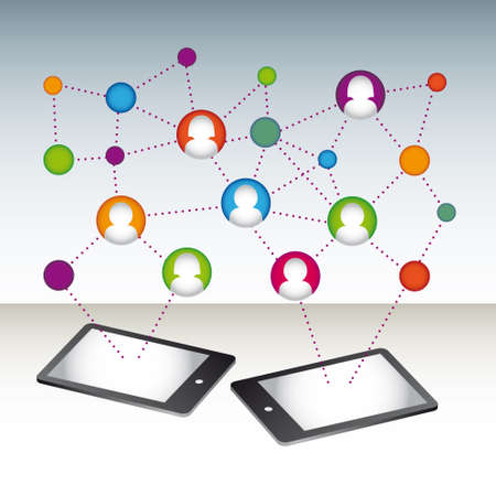 social media connection vectorのイラスト素材