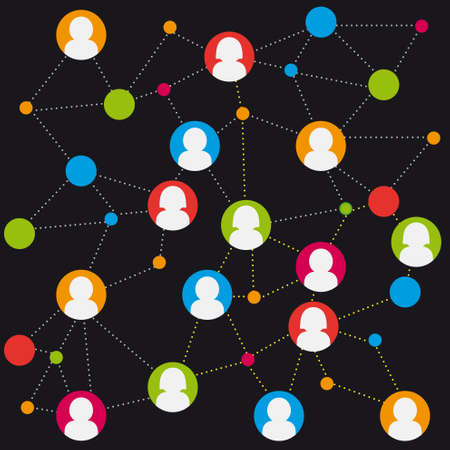 colorful social media connection stockのイラスト素材