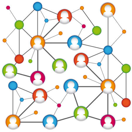 colorful social media connection stockのイラスト素材