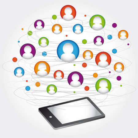 Abstract scheme of social networkのイラスト素材