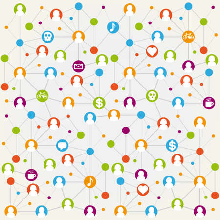 Social network internet chat community communication のイラスト素材