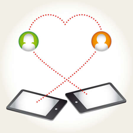 Social network internet chat community communication のイラスト素材