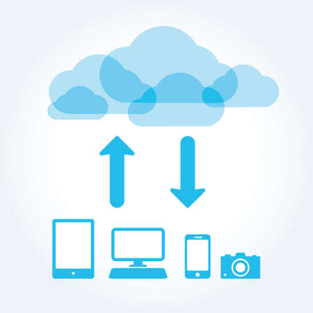 cloud app icon mobile phone vector