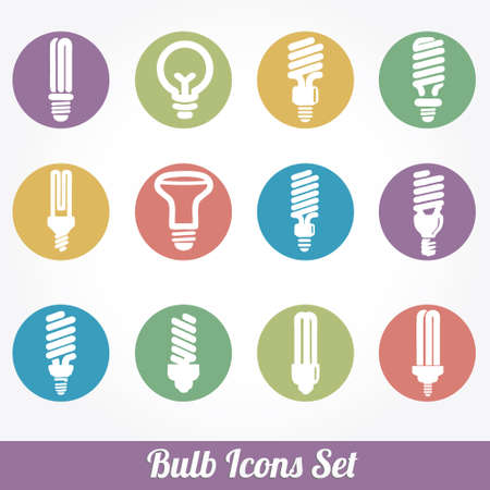 Light bulbs. Bulb icon setのイラスト素材