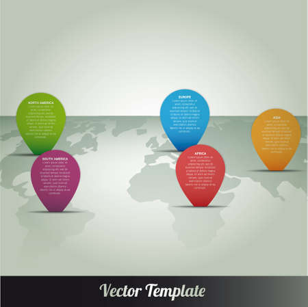 Information Continent Global World Mapのイラスト素材