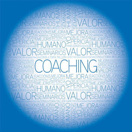 Coaching concept related words in tag cloudのイラスト素材