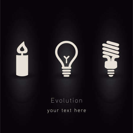 evolution of lighting vectorのイラスト素材
