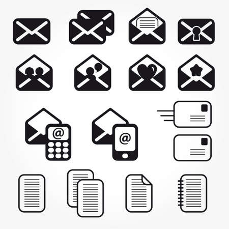 set of mail icons vectorのイラスト素材