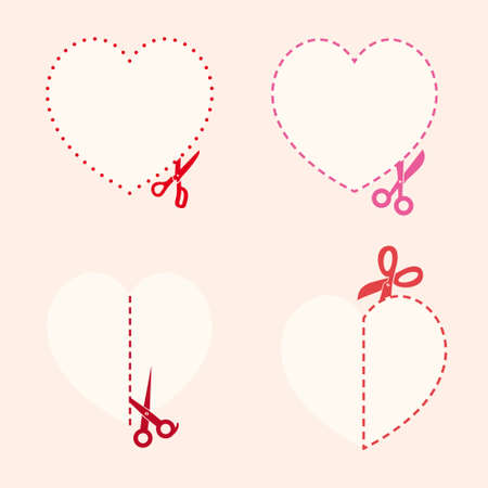 Vector set of cutting scissorsのイラスト素材