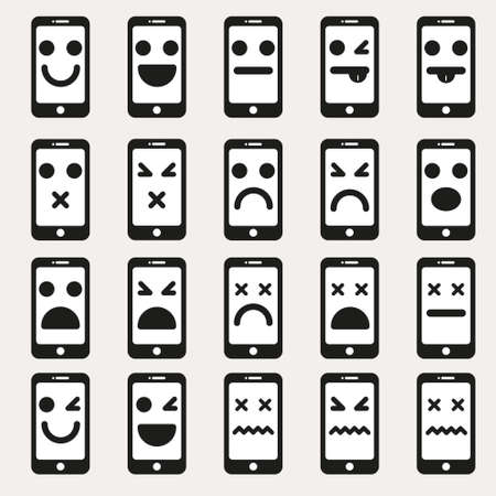 Set smileys emoticons vectorのイラスト素材