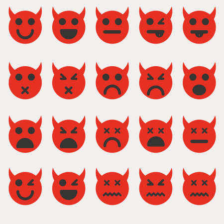 Set of different emoticons のイラスト素材