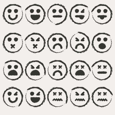 Set of different emoticons のイラスト素材