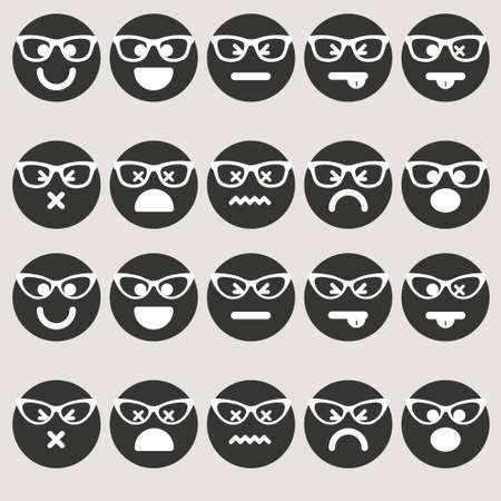 Set of different emoticons vectorのイラスト素材