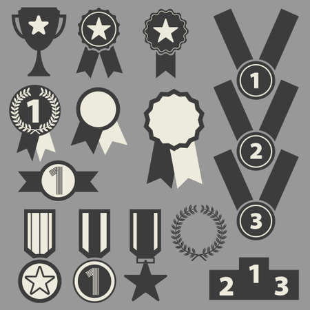 Trophy and awards icons setのイラスト素材