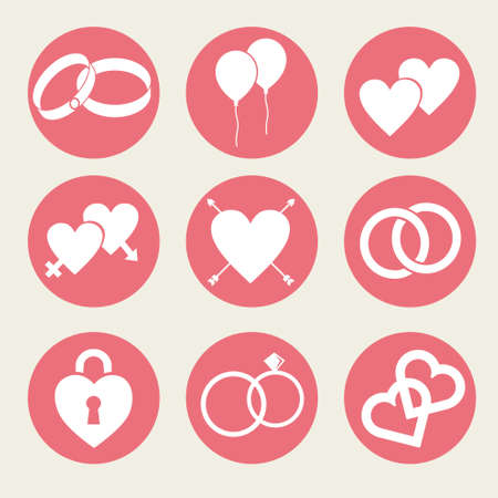 wedding icons setのイラスト素材