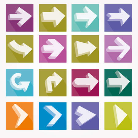 Arrow icons vector illustration shadowのイラスト素材