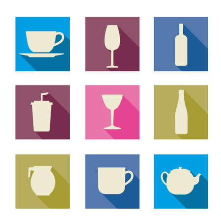 Beverage iconsのイラスト素材