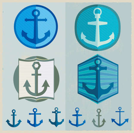 Set of Vintage Retro Nautical Badges And Labelsのイラスト素材